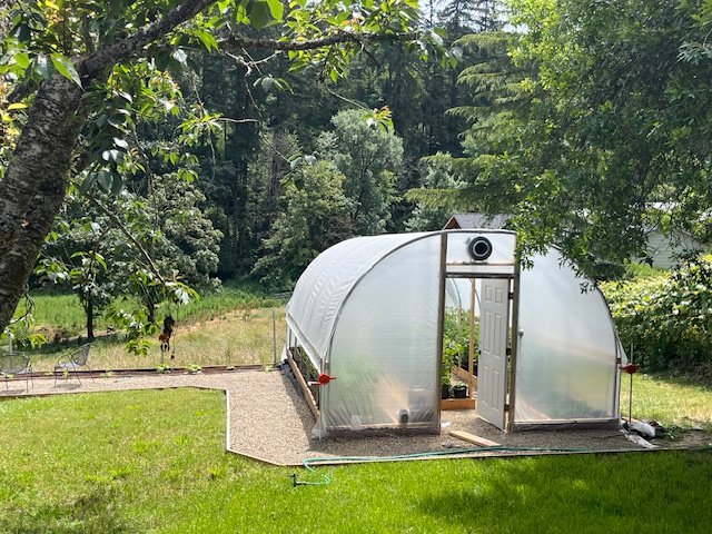 13' greenhouse kit installed with roll-up side-walls
