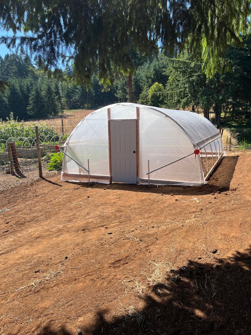 16' hoop house high tunnel installed in Portland Oregon